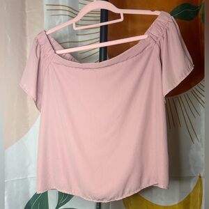Charlotte Russe Blush Pink Off-Shoulder Blouse